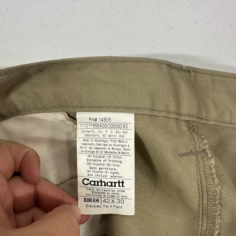 Carhartt B290 Work Pants Khaki Twill 42x30 Durable Men’s Workwear Streetwear - Picture 5 of 9
